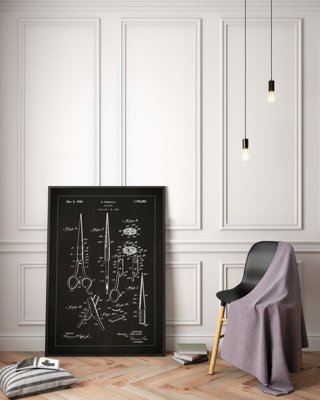 Plakat retro do salonu Nożyczki patentowe Mirtello
