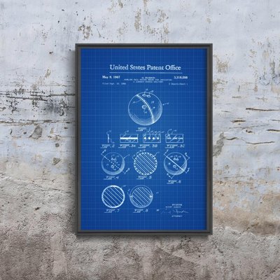 Plakat vintage do salonu Patent Ruskin Ball na kręgle