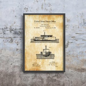 Plakatyw stylu retro Patent USA na holownik