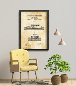 Plakatyw stylu retro Patent USA na holownik