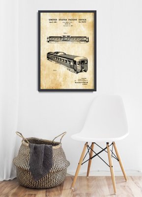 Plakat vintage Lokomotywa USA
