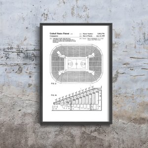 Plakat w stylu vintage Siedzisko stadionowe Patent USA