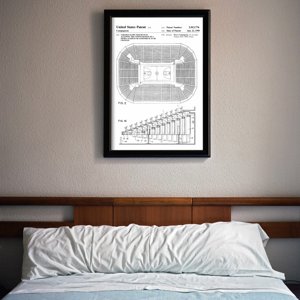 Plakat w stylu vintage Siedzisko stadionowe Patent USA