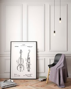 Plakat w stylu retro Patent na skrzypce Ashley