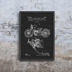 Plakat retro Motocykl Harley Davidson