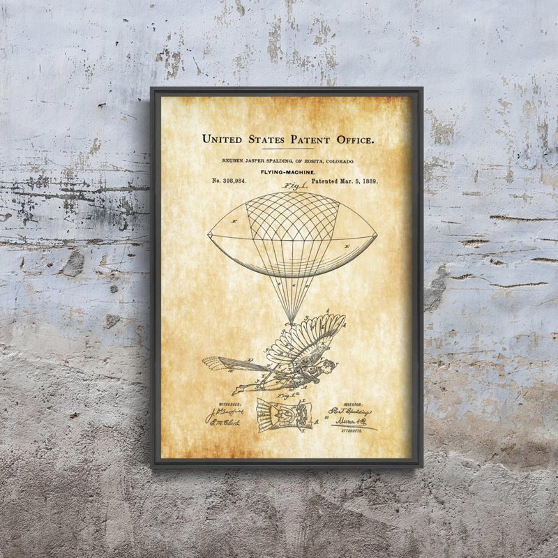 Plakat vintage Balonowy ptak latający