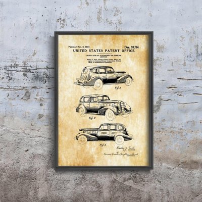 Plakat w stylu retro Patent LaSalle Automobile