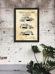Plakat w stylu retro Patent LaSalle Automobile