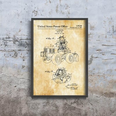Plakatyw stylu retro Ciągnik Patent Wieschel