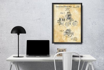 Plakatyw stylu retro Ciągnik Patent Wieschel
