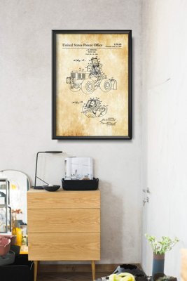 Plakatyw stylu retro Ciągnik Patent Wieschel