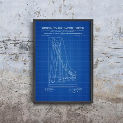 Plakat na ścianę Patent fortepianowy Steinway