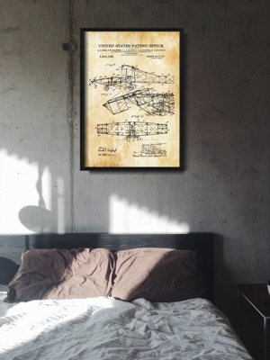 Plakat retro Patent Alexander Bell Flying Machine
