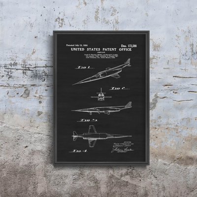 Plakat retro do salonu Samolot Douglas X- Patent Vintage USA