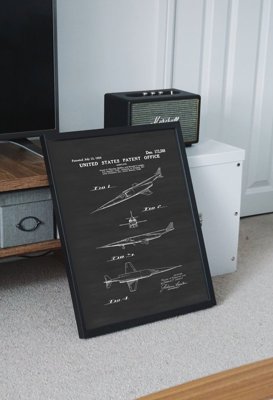 Plakat retro do salonu Samolot Douglas X- Patent Vintage USA