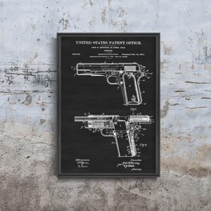 Plakat na ścianę Colt Firearm Browning Patent USA