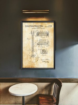 Plakat retro Patent na gitarę McCarty