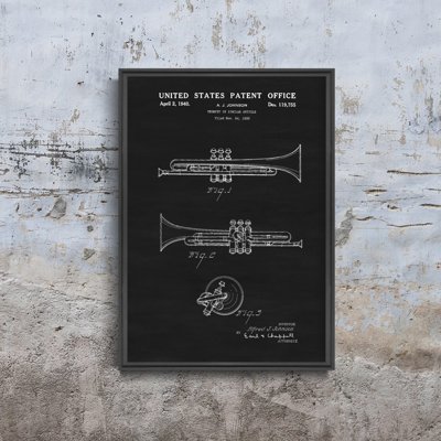 Retro plakat Patent USA Trumpet Johnson