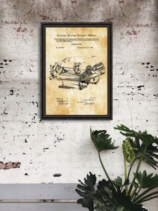 Plakat w stylu vintage Gramophone Berliner Patent USA