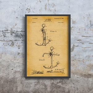 Plakat vintage do salonu Patent na kotwicę statku Kenney