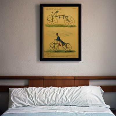 Plakat retro do salonu Retro rowerowy nadruk Velocipede Johnson