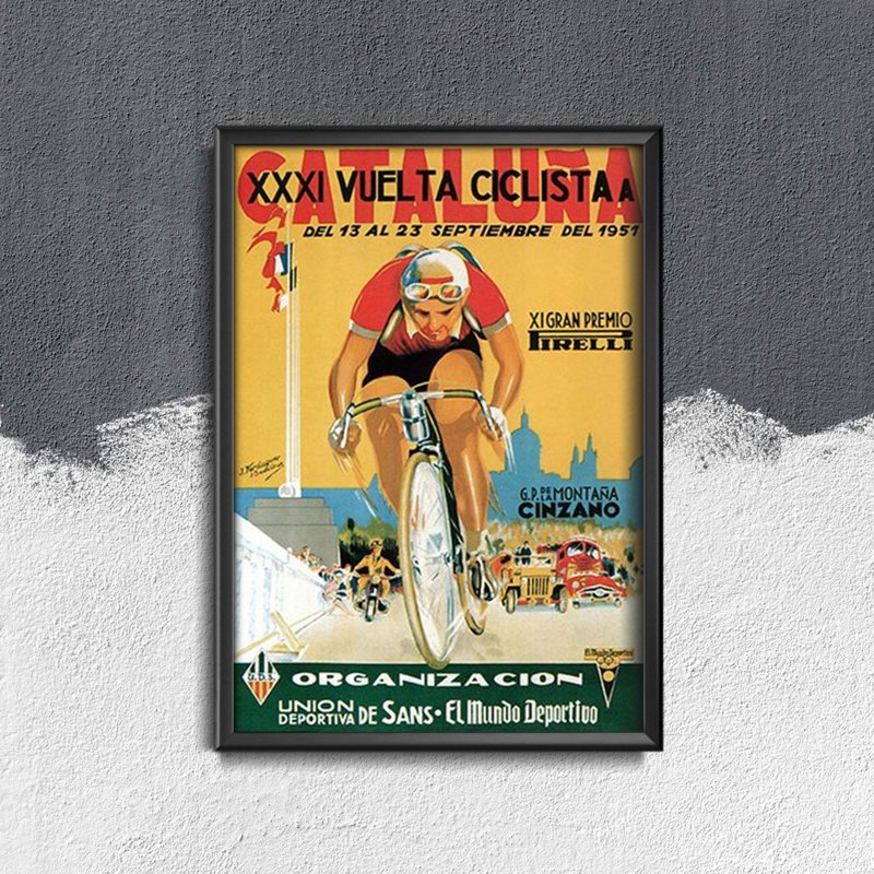 Retro plakat Vuelta Ciclista Cataluna