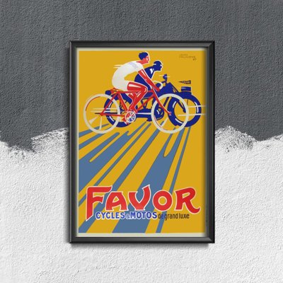 Retro plakat Favour Cycles Motos de Grande Luxe