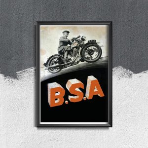 Plakat retro do salonu B.S. A Motocykle
