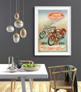 Plakatyw stylu retro Jawa Vintage Motorcycle Poster