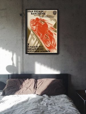 Plakat retro Gran Premi de Barcelona Hiszpania