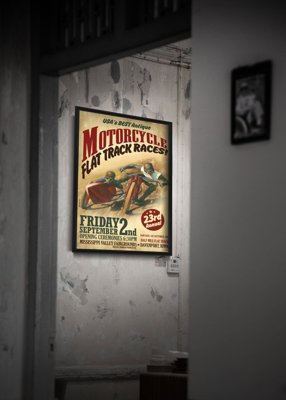 Plakat vintage do salonu Wyścigi motocyklowe Flat Track