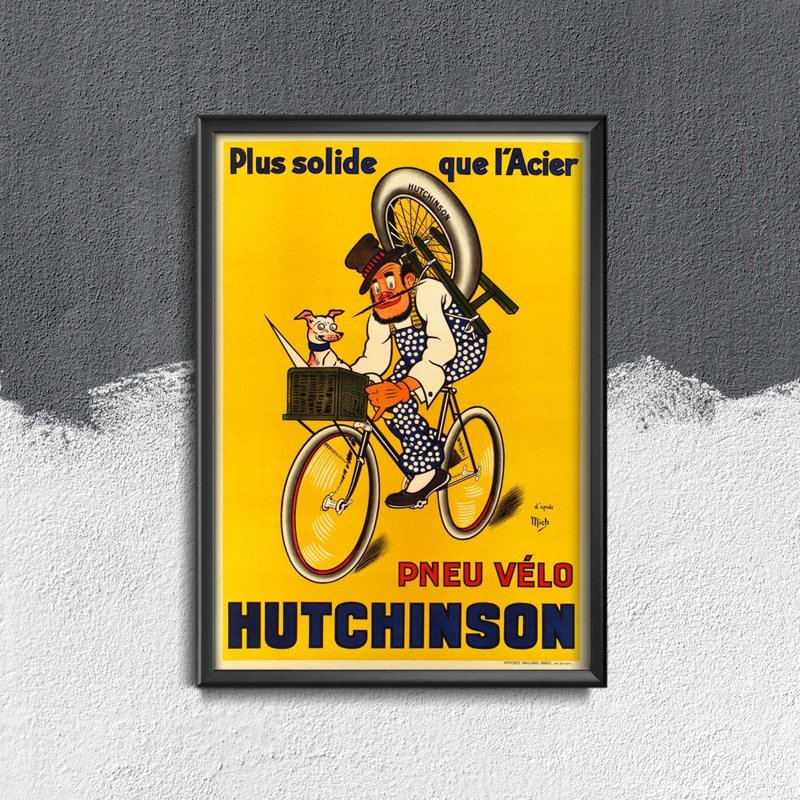 Plakat na ścianę Pneu Velo Hutchinson Vintage autorstwa Mich