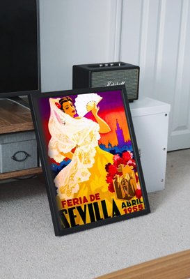 Plakat retro Feria de Sevilla Hiszpania
