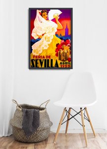 Plakat retro Feria de Sevilla Hiszpania