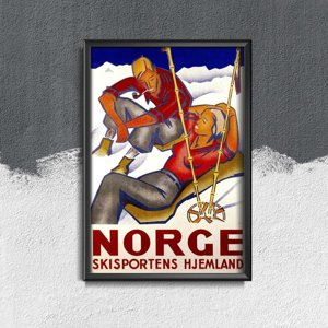 Retro plakat Vintage Norwegia