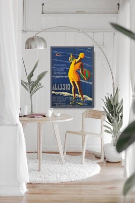 Plakat w stylu retro Włochy Alassio
