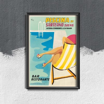 Plakatyw stylu retro Włochy Piscina di Sarteano