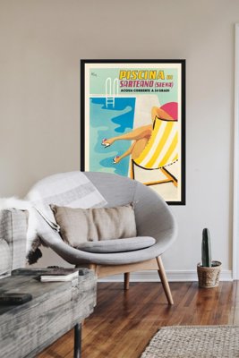 Plakatyw stylu retro Włochy Piscina di Sarteano