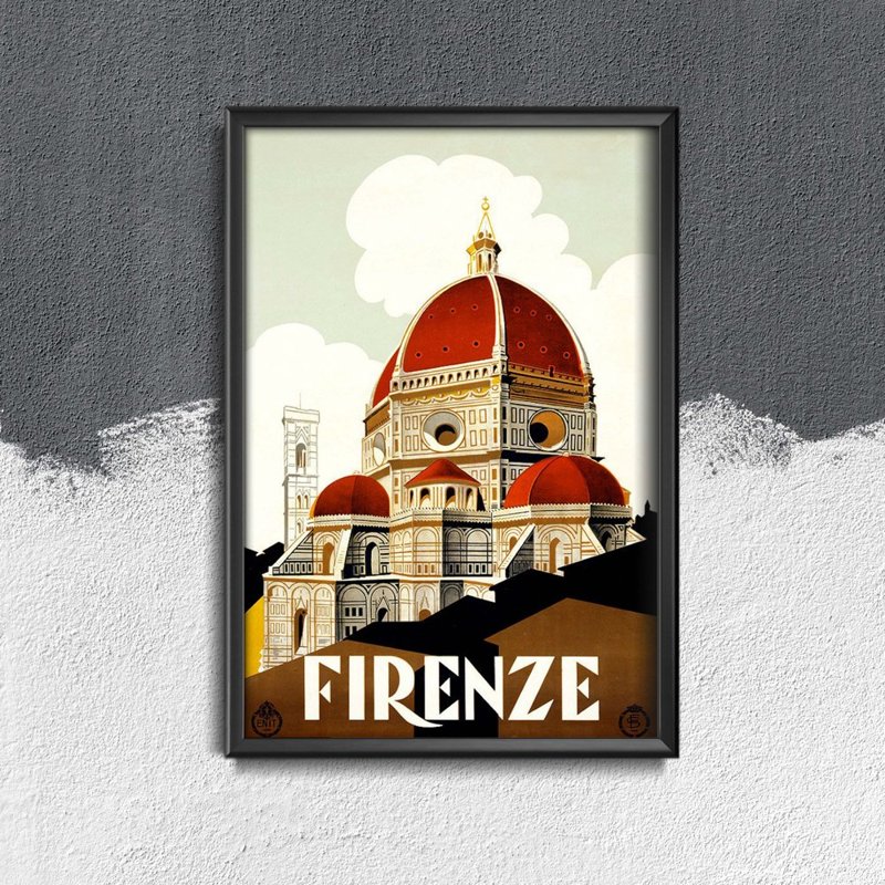 Plakat w stylu vintage Florencja, Włochy
