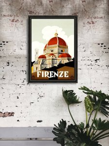 Plakat w stylu vintage Florencja, Włochy