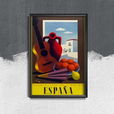Plakat w stylu retro Vintage Hiszpania Madryt