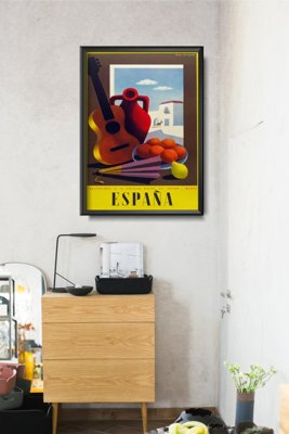 Plakat w stylu retro Vintage Hiszpania Madryt