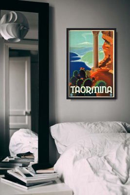 Plakat retro do salonu Taormina Włochy