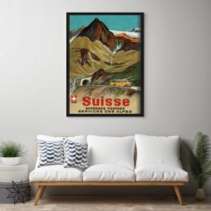Plakat retro Alpy Szwajcarskie