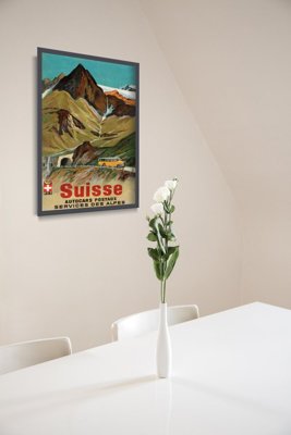 Plakat retro Alpy Szwajcarskie