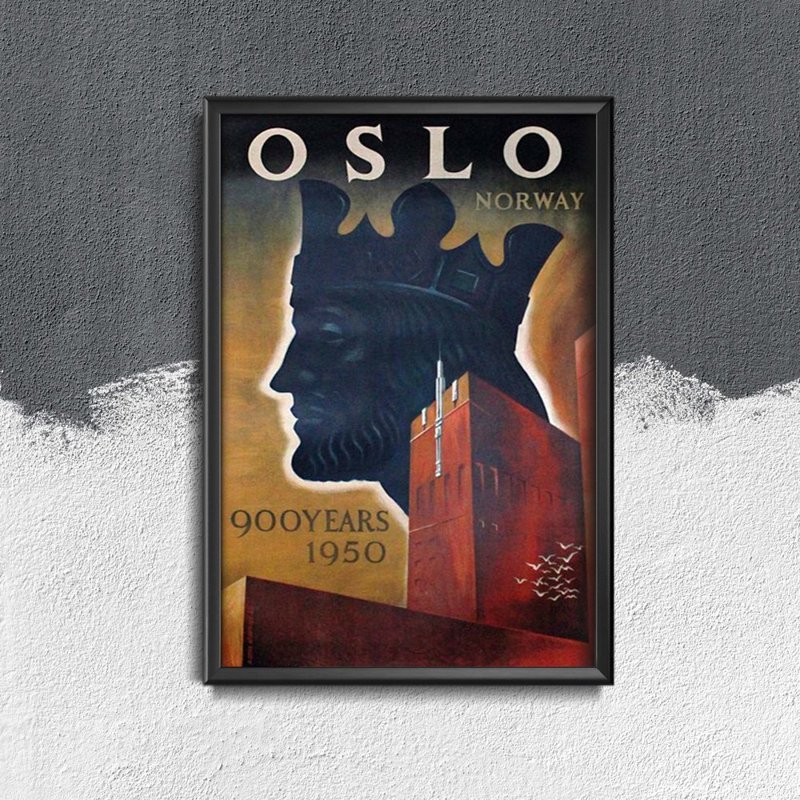 Plakat vintage Norwegia Oslo