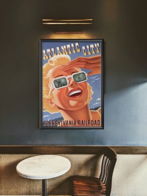 Retro plakat miasto atlantyckie