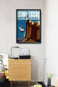 Plakat w stylu retro Portugalia Estoril Cascais