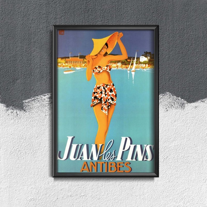 Plakat retro do salonu Francja Juan Les Pins