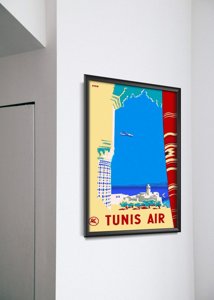 Plakatyw stylu retro Tunisa Air